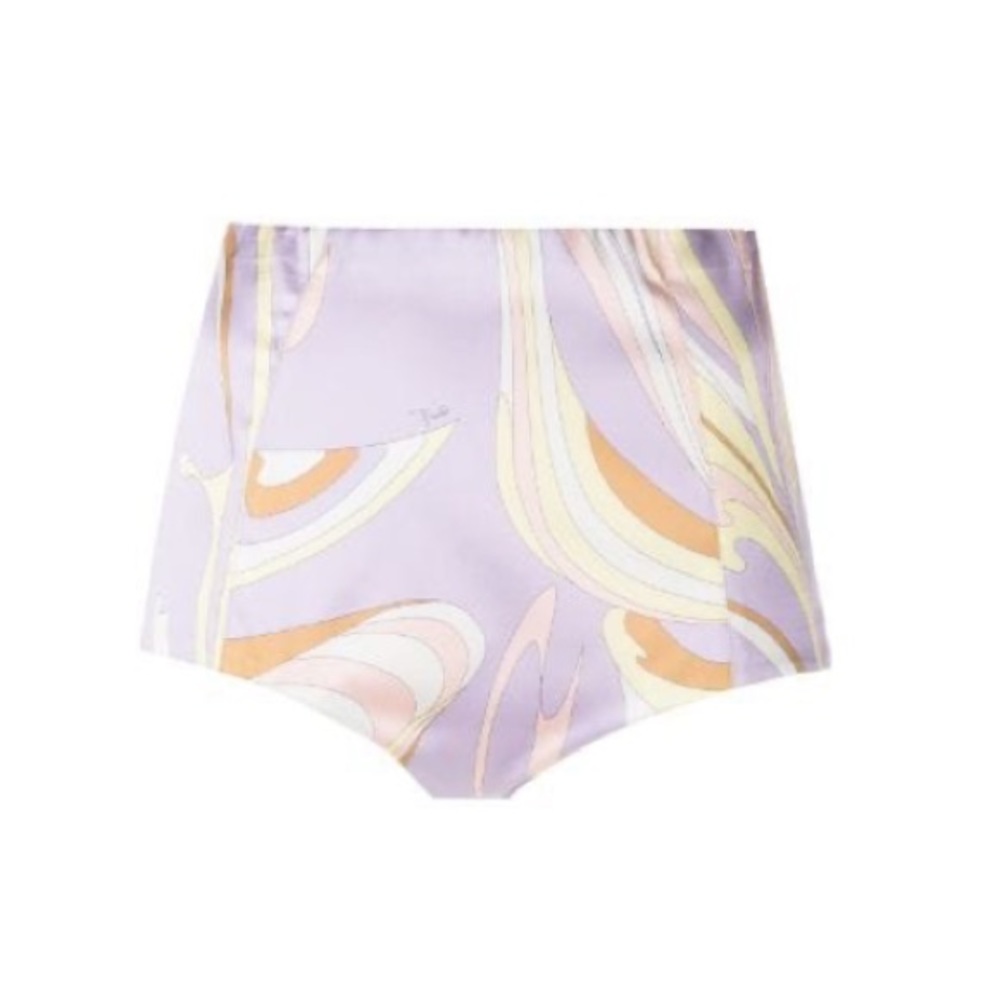 Emilio Pucci Vortici-Print Silk-Blend Shorts - Picture 6 of 6